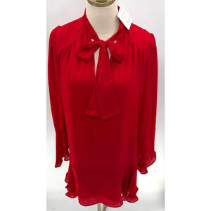 Parker Flared Sleeved Ruffled & Lined, Loose Fit Dress NWT-L